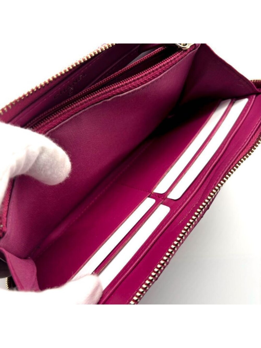 Chanel Wallet Camellia Stitch Round Zip - Picture 9 of 15